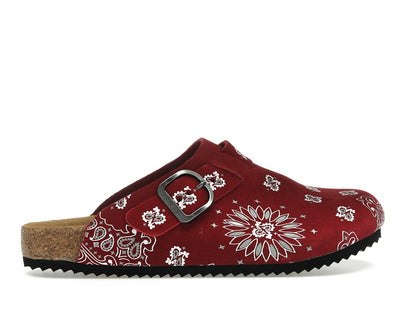 Bravest Studios Suede Paisley Clogs Burgundy