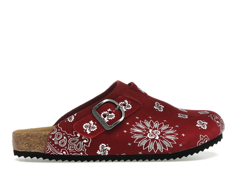 Bravest Studios Suede Paisley Clogs Burgundy