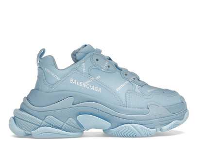 Balenciaga All Over Logo Triple S Blue Grey (Women's)