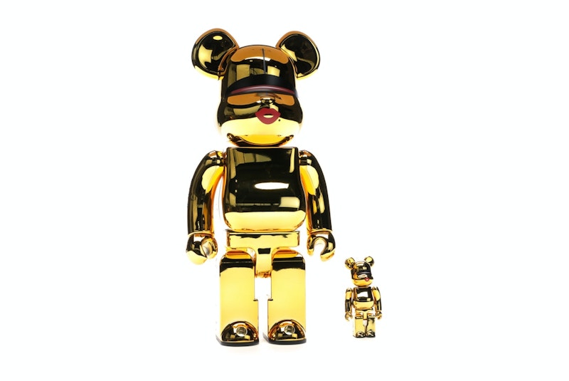 Bearbrick x Tyga x Hajime Sorayama 100% & 400% Set Gold