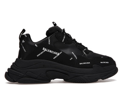 Balenciaga Triple S Allover Logo Black