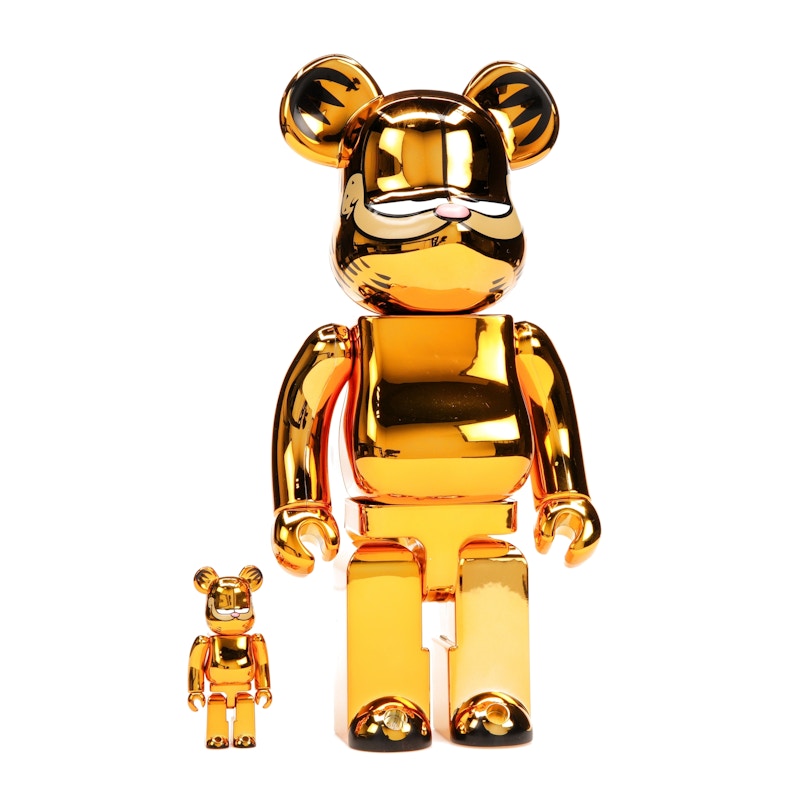 Bearbrick Garfield 100% & 400% Set Gold Chrome Ver.