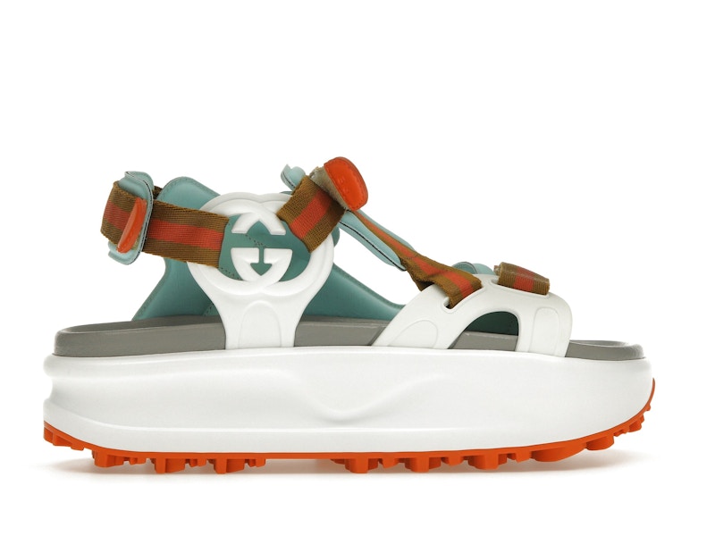 Gucci Colour Block Platform Sandal White Blue Orange (Women's)