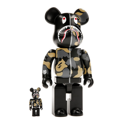 Bearbrick x BAPE Madison Avenue Exclusive Shark Camo 100% & 400% Set