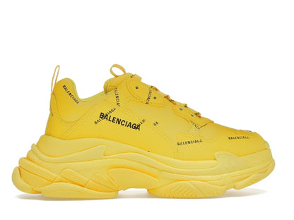 Balenciaga Triple S Allover Logo Yellow