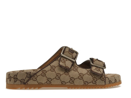 Gucci Strap Slide Sandal Beige Canvas