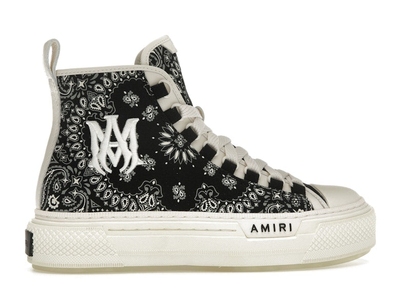 AMIRI Bandana Court Hi-top Sneaker Black White (Women's)