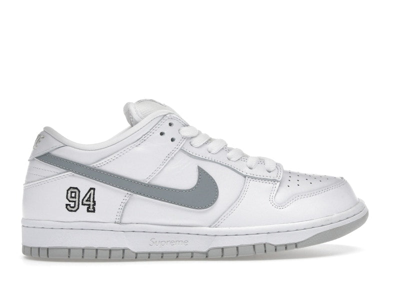 Nike SB Dunk Low Supreme 94 White Metallic Silver