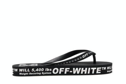 Off-White Logo Typographic Flip Flop Black SS20