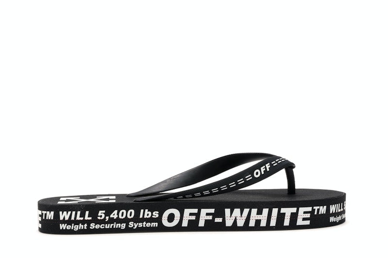 Off-White Logo Typographic Flip Flop Black SS20