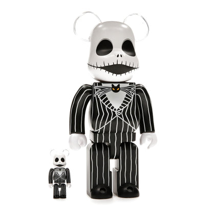 Bearbrick x Disney Tim Burton's The Nightmare Before Christmas Jack Skellington 100% & 400% Set