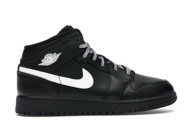 Jordan 1 Mid Black White Speckle (GS)