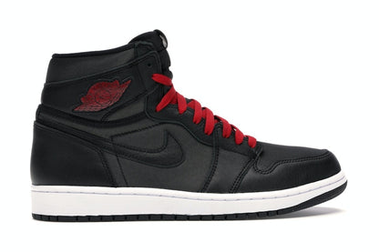 Jordan 1 Retro High Black Satin Gym Red