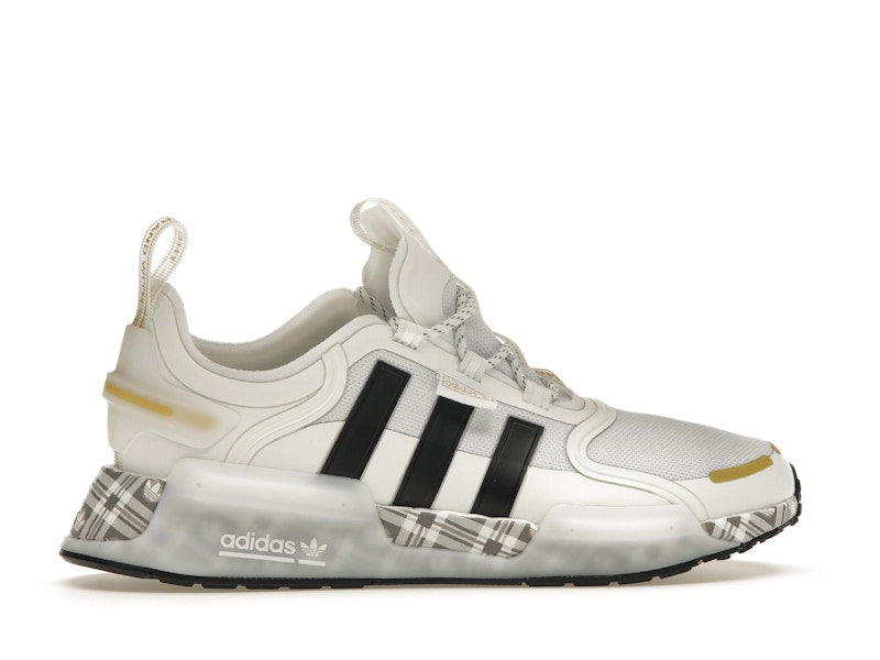 adidas NMD R1 V3 White Black Gold Tartan Trefoil