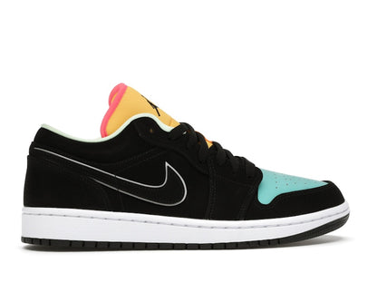 Jordan 1 Low Black Aurora Green Laser Orange