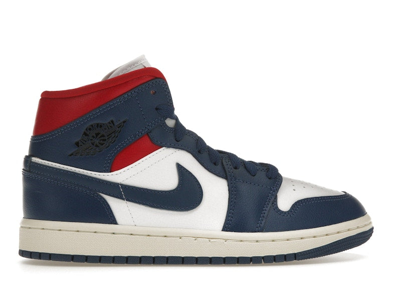Jordan 1 Mid French Blue Gym Red (Women's)