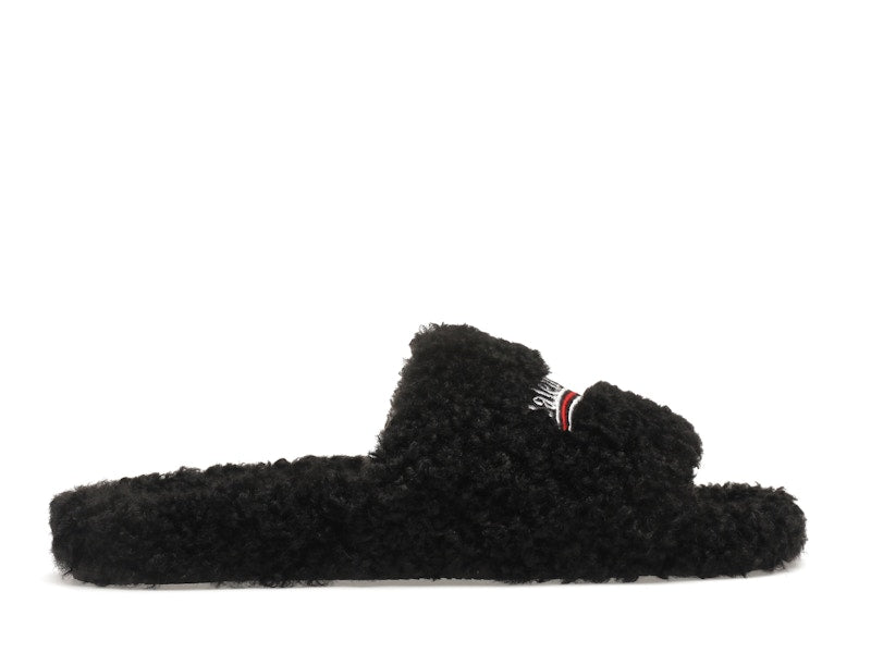 Balenciaga Furry Slide Black