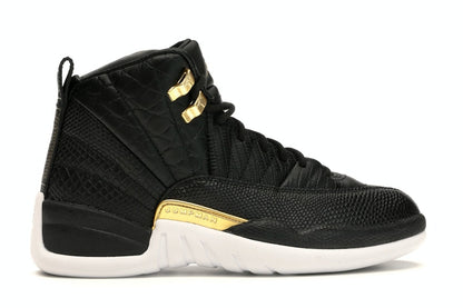 Jordan 12 Retro Black Metallic Gold White (Women's)