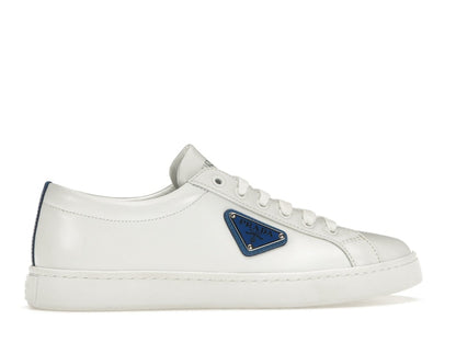 Prada Court Sneaker White Blue Leather (Women's)