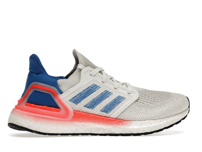 adidas Ultra Boost 20 White Glory Blue Solar Red