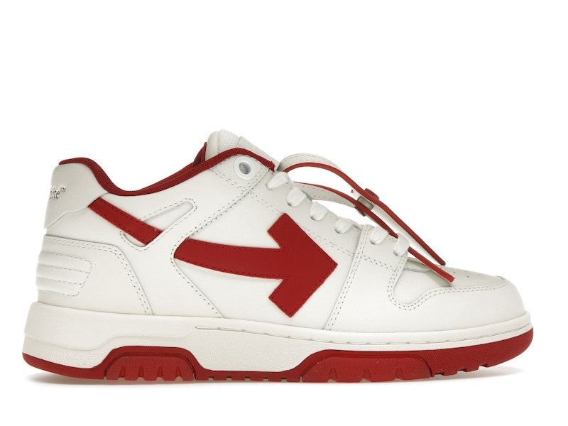 OFF-WHITE Out Of Office OOO Low Tops White Burgundy