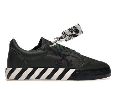 OFF-WHITE Vulc Low Dark Green Leather