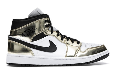 Jordan 1 Mid Metallic Gold Black White