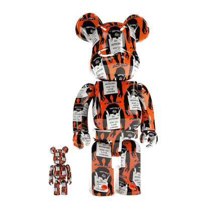 Bearbrick Monkey Sign 100% & 400% Set Orange