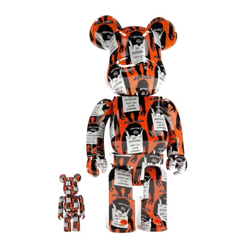 Bearbrick Monkey Sign 100% & 400% Set Orange