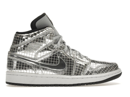 Jordan 1 Mid SE Disco Metallic Silver (Women's)