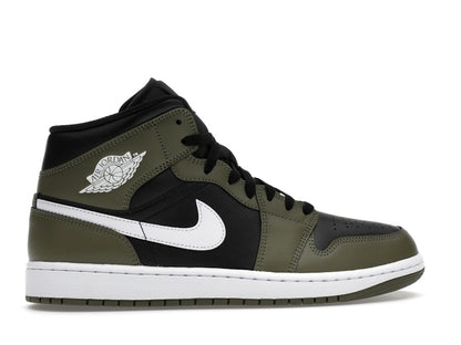 Jordan 1 Mid Black White Olive