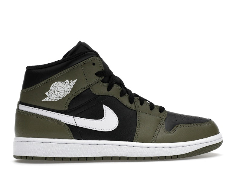 Jordan 1 Mid Black White Olive