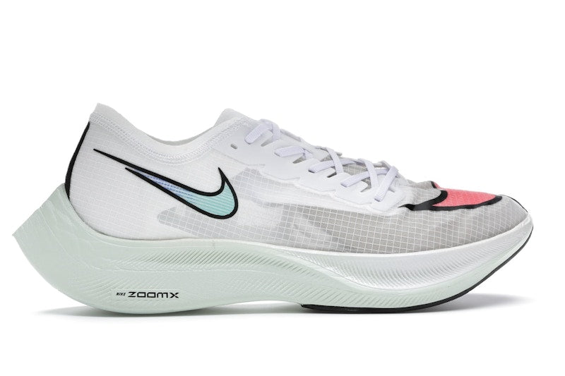 Nike ZoomX Vaporfly Next% White Hyper Jade Flash Crimson
