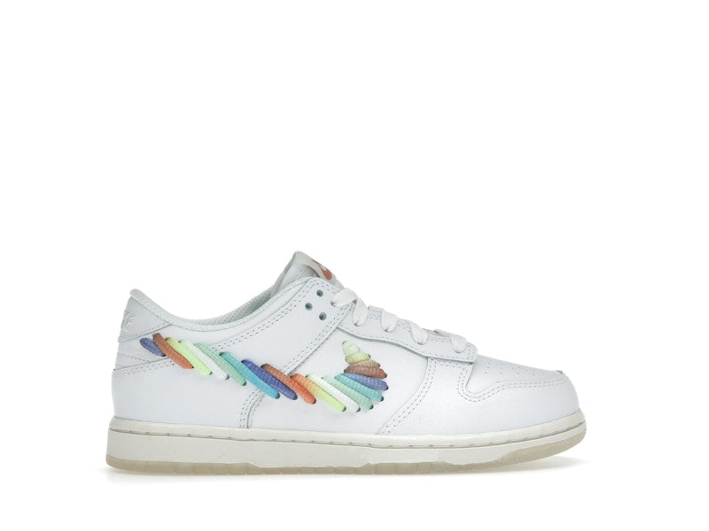 Nike Dunk Low SE Rainbow Lace Swoosh White (PS)