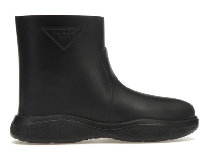 Prada Pull-On Rain Booties Black Rubber