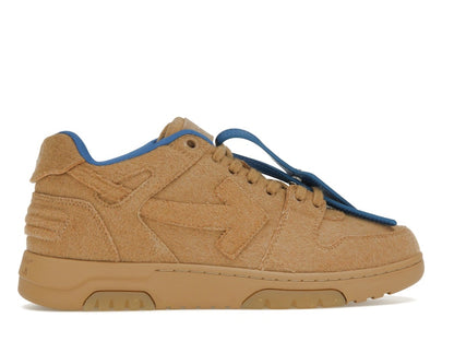 OFF-WHITE Out Of Office OOO Low Tops Camel Blue Wool