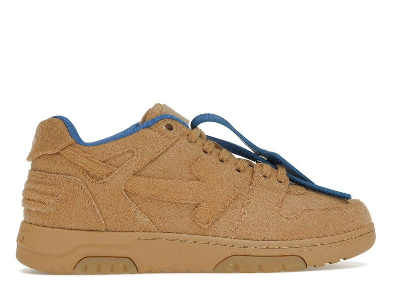 OFF-WHITE Out Of Office OOO Low Tops Camel Blue Wool