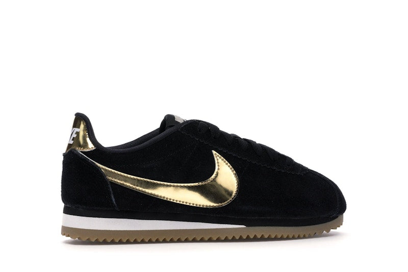 Nike Classic Cortez Black Metallic Gold Gum (Women's)