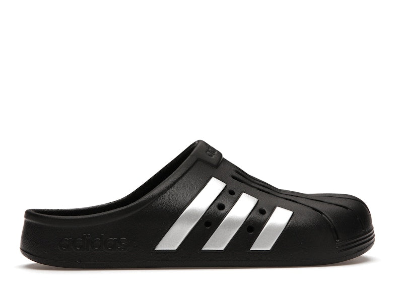 adidas Adilette Clog Black Silver