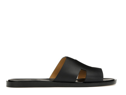 Hermes Izmir Sandal Noir Smooth Calfskin Leather