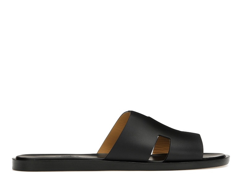 Hermes Izmir Sandal Noir Smooth Calfskin Leather