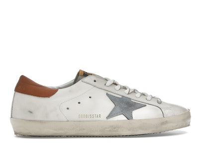 Golden Goose Super-Star White Grey Brown Heel Tab