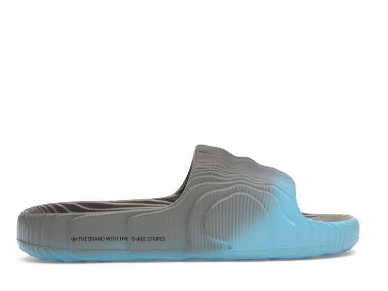 adidas Adilette 22 Slides Grey Semi Blue Burst Mel Core Black