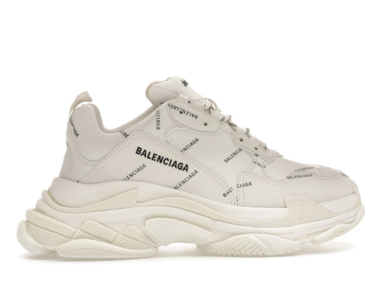 Balenciaga Triple S Allover Logo White