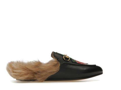 Gucci Floral Embroidered Princetown Mules Black (Women's)