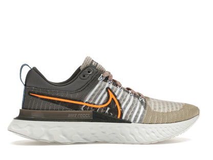 Nike React Infinity Run Flyknit 2 Light Bone Grey Orange