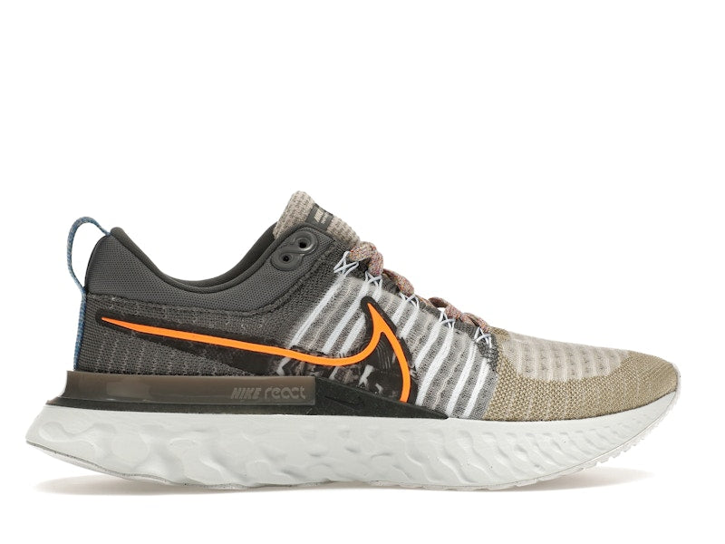 Nike React Infinity Run Flyknit 2 Light Bone Grey Orange