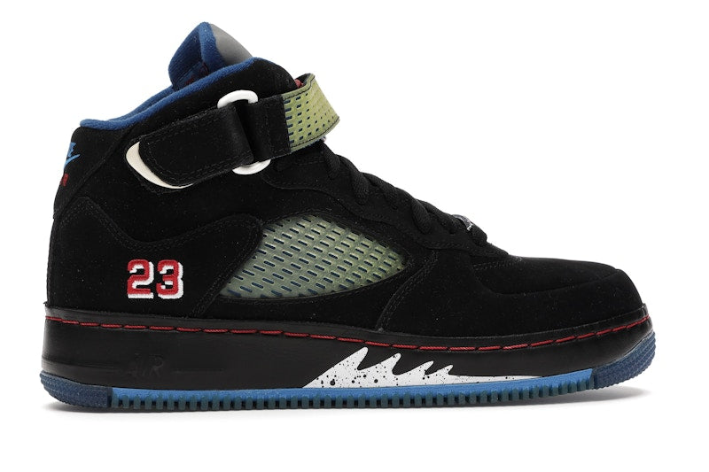 Jordan AJF 5 Black Blue Ribbon Varsity Red