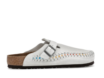 Birkenstock Boston Braided Suede Kith Antique White Tie Dye
