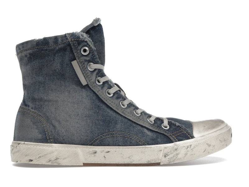 Balenciaga Paris High Top Blue Destroyed Denim